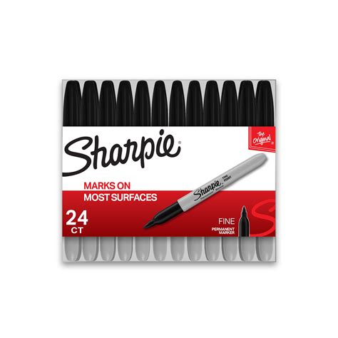 Sharpie Permanent Markers, Fine Point, Black, 24 Count - Walmart.com