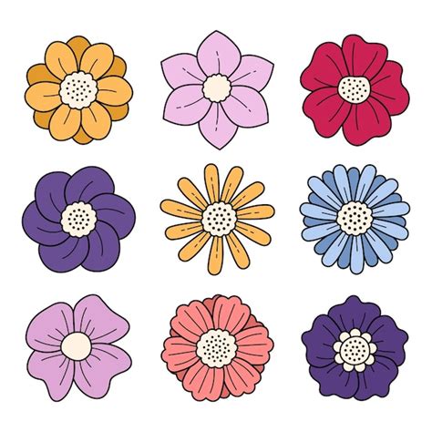 Premium Vector | Set of flower shape vector