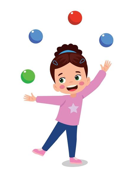 kid boy playing juggling ball vector isolated 18804576 Vector Art at ...