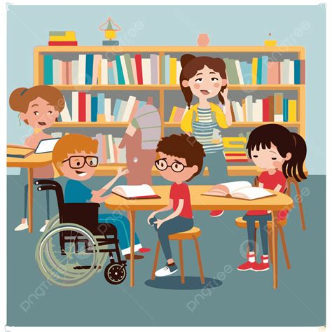 Inclusive Education Vector, Sticker Clipart School Kids With Kids In ...