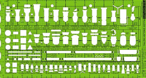 Field Template RULES! English Metric Lighting Stencil 1:50 & 1:25