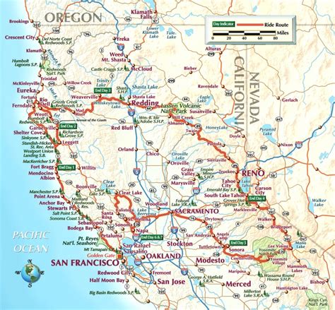 Shell Highway Map Of California (Northern Portion). - David Rumsey - Detailed Map Of Northern ...