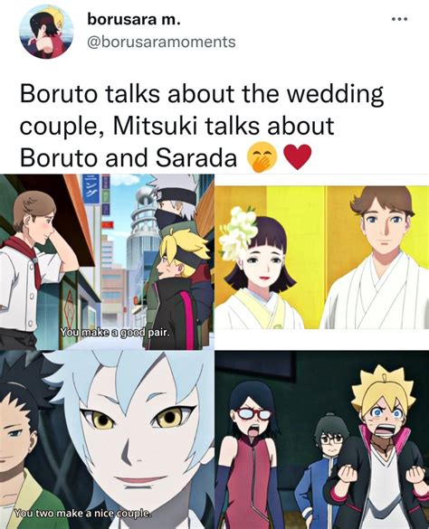 Boruto talks about the wedding couple, Mitsuki talks about Boruto and ...