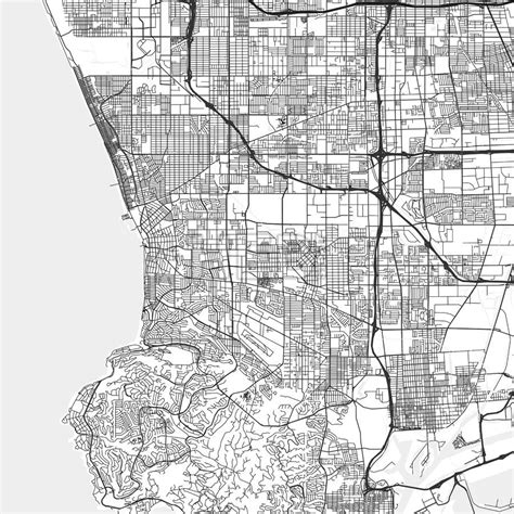 Torrance, California - Area Map - Light | HEBSTREITS Sketches | Area ...