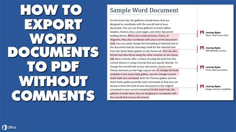 How to Export Word Documents to PDF Without Comments - YouTube