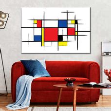 Mondrian Inspired Rustic Abstract Wall Art | Digital Art