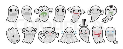 Halloween Ghost Stickers Collection | Stock vector | Colourbox