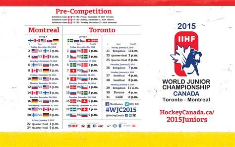 Schedule announced for 2015 IIHF World Junior Championship