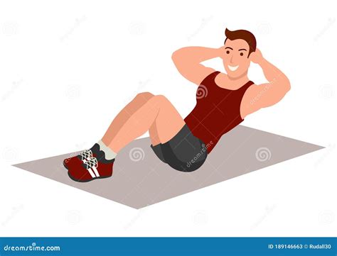 Man doing sit up stock vector. Illustration of male - 189146663