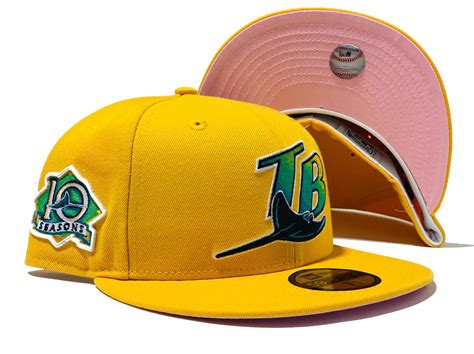 TAMPA BAY DEVIL RAYS 10TH SEASON YELLOW PINK BRIM NEW ERA FITTED HAT ...