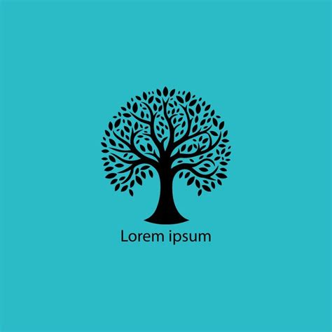 Premium Vector | Black tree logo white background