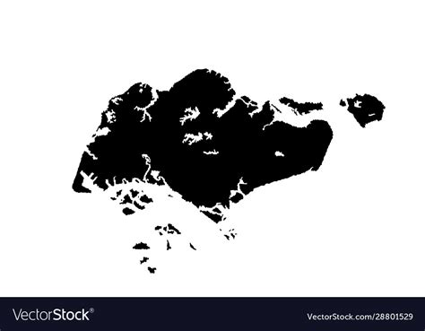 Republic singapore map silhouette Royalty Free Vector Image