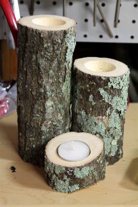 DIY Wood Candle Holders | The Spiffy Cookie