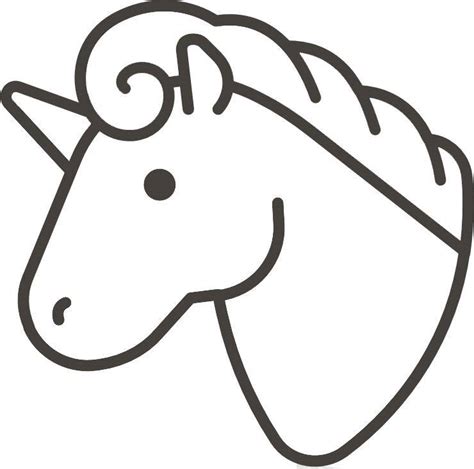 Easy Unicorn Head Coloring Pages