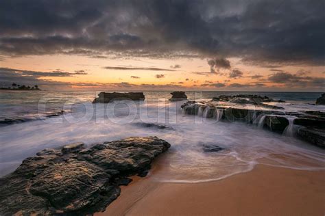 sunrise from Sandy Beach, Oahu, Hawaii | Stock image | Colourbox