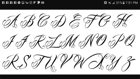 Letter Fonts For Tattoos Cursive - Tattoos Trends Gallery 6A8