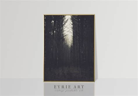 Dark Nature Forest Oil Painting Vintage Landscape Print Dark - Etsy