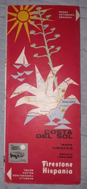 COSTA DEL SOL Spain Mapa Turistico Tourist Map Firestone Hispania 1972 EUR 3,87 - PicClick IT