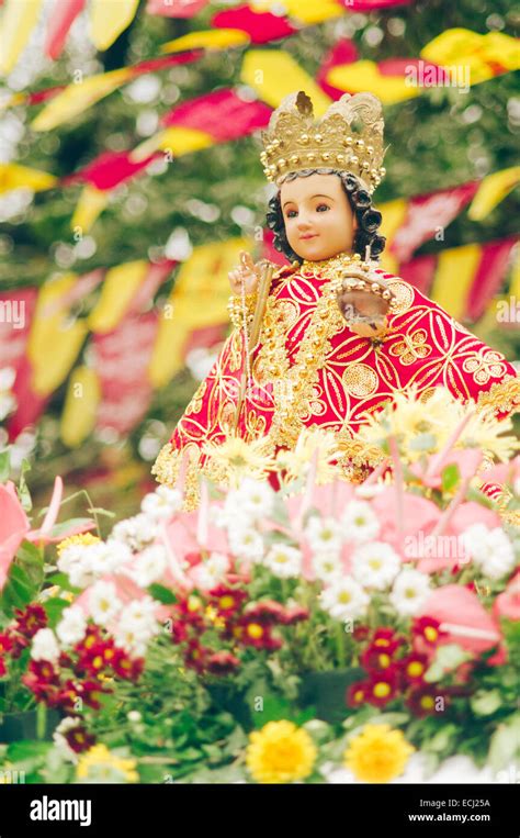 Santo Nino or child jesus in sinulog festival of cebu philippines Stock ...