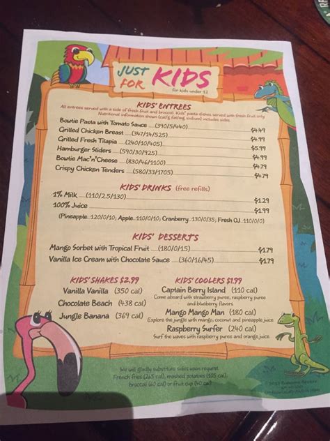 Bahama Breeze Kids Menu – Kids Matttroy