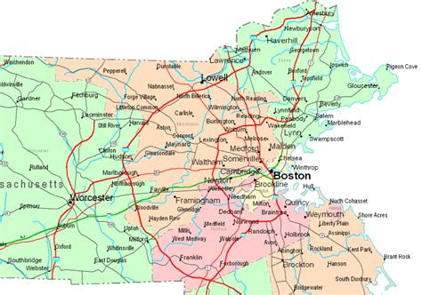 Massachusetts Map - ToursMaps.com