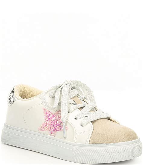 Steve Madden Girls' J-Rezume Glitter Pink Star Lace-Up Sneakers (Toddler) | Dillard's