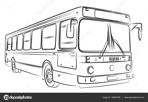 Baixar - Desenho de ônibus. — Ilustração de Stock | Bus, Bus art, Bus drawing