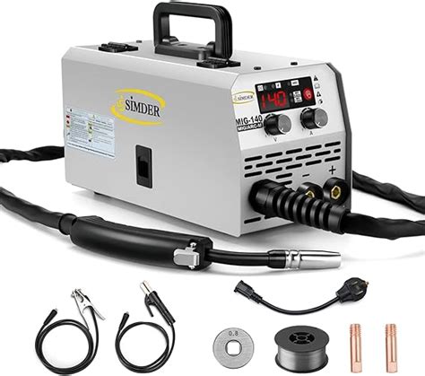 SIMDER MIG Welder Flux Core Welder 140Amp 110V 220v Dual Voltage MIG Welding Machine Gasless ...