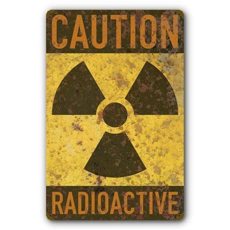 American Yesteryear Radioactive Caution Tin Metal Steel Sign, Nuclear Radiation Warning Symbol ...