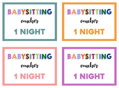 Babysitting Voucher Template - 10 Free PDF Printables | Printablee