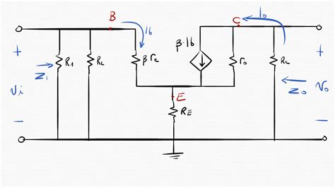 Zₒ for small signal analysis with BJT for unbypassed emitter and rₒ in ...