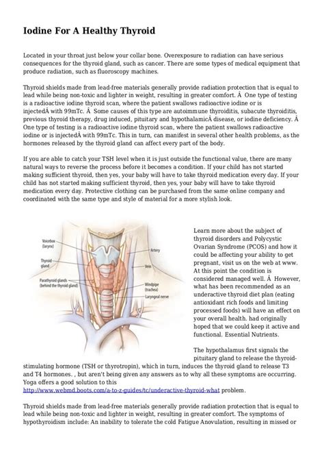 Iodine For A Healthy Thyroid