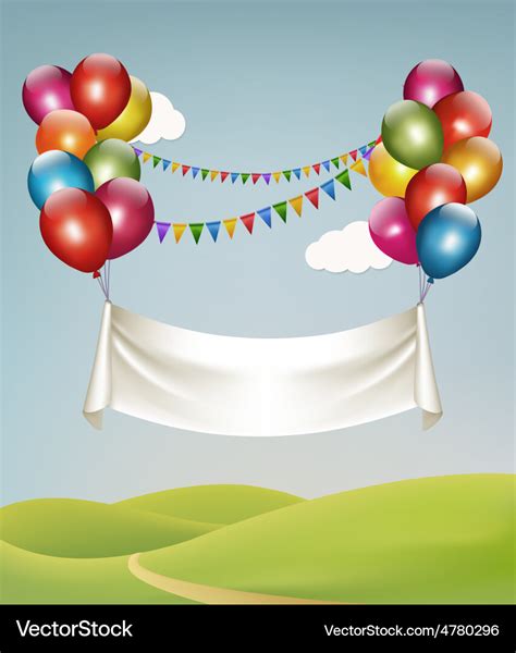 Happy birthday banner with balloons Royalty Free Vector