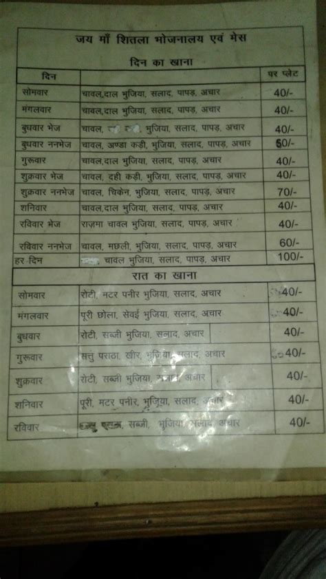 Menu at Food Junction, Patna, A/9