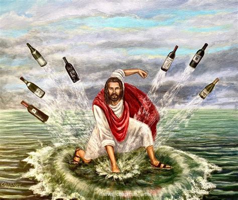 Jesús transforma el agua en vino. Pose de superhéroe en el Mar - Etsy España