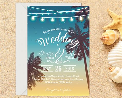 Beach Wedding Invitation - 15+ Examples, Illustrator, Word, Pages ...