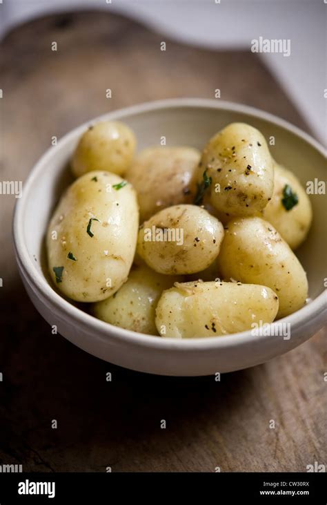 Jersey Royal Potatoes Stock Photo - Alamy