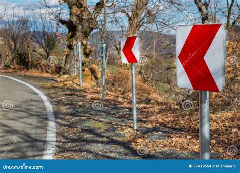 Road Sign, Traffic Sign. Red Arrow Stock Photo - Image of nature, driveway: 87419554