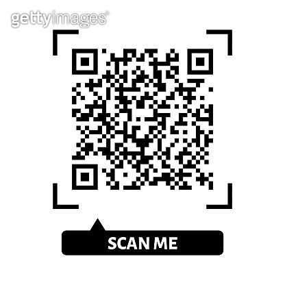 Scan me QR code design. QR code for payment, text transfer with scan me button. Vector ...