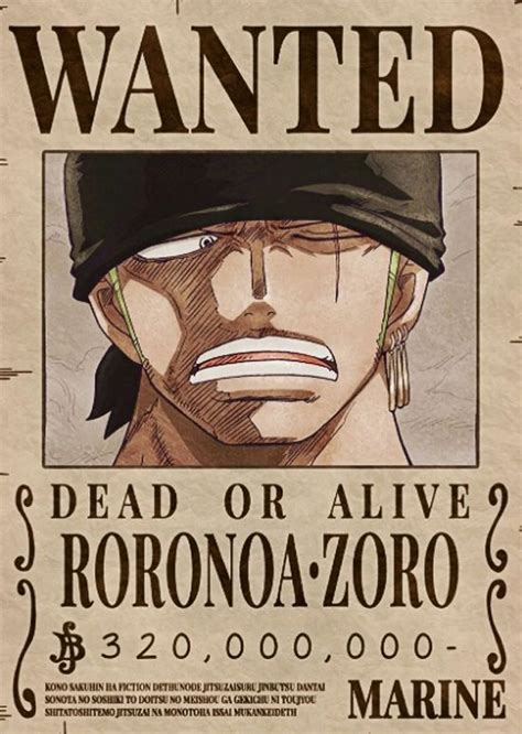 'Zoro Bounty Wanted Poster' Poster by Nichinu Sajwan | Displate | One ...