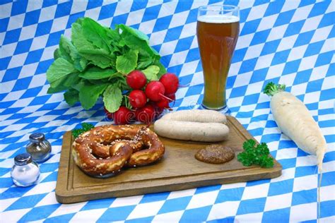 Pretzel and weisswurst stock photo. Image of traditional - 19054822