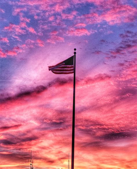 American Flag Sunset Wallpaper