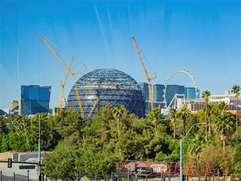 Sunny View of the MGM Sphere Under Construction Editorial Image - Image ...