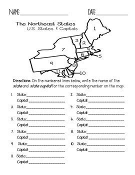 Northeastern States Map Quiz