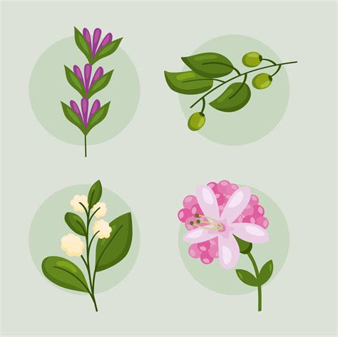 four spring nature icons 3661694 Vector Art at Vecteezy