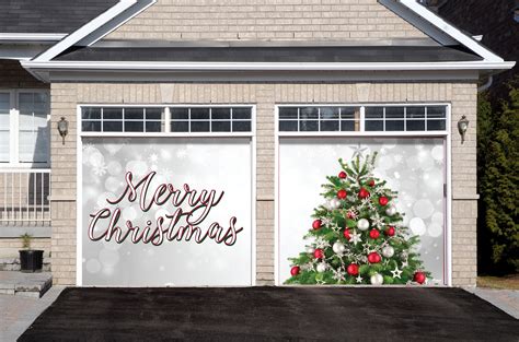 The Holiday Aisle® Merry Christmas Tree Garage Door Mural 2 Piece Set ...