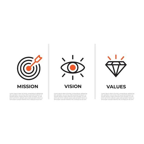 Premium Vector | Mission vision and values icon design set