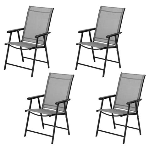 Clearance! 4 Packs Patio Folding Chairs, Heavy Duty Folding Arm Chairs ...