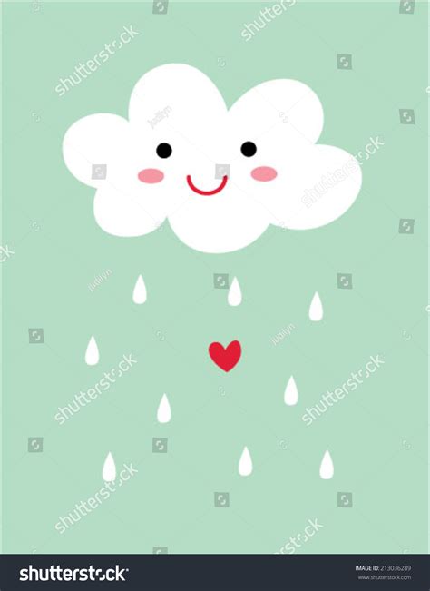 Lovely Cute Rain Cloud Stock Vector (Royalty Free) 213036289 | Shutterstock