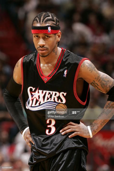 News Photo : Allen Iverson of the Philadelphia 76ers looks on ...